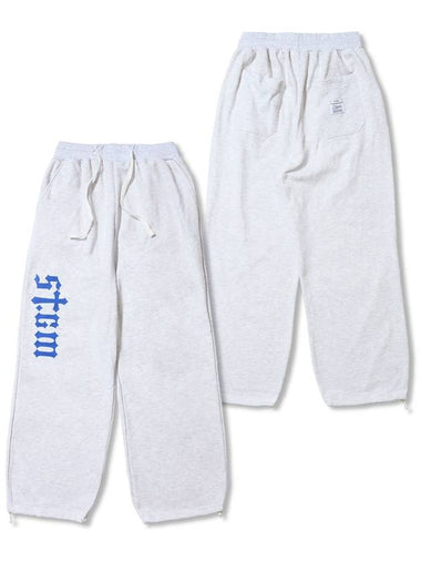 STGM Logo Super Wide Jogger Pants White Melange - STIGMA - BALAAN 1