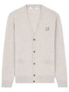 Bold Fox Head Patch Regular Lambswool Cardigan Light Grey - MAISON KITSUNE - BALAAN 2