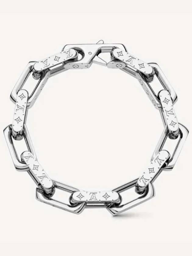 Monogram Chain Bracelet Silver - LOUIS VUITTON - BALAAN.