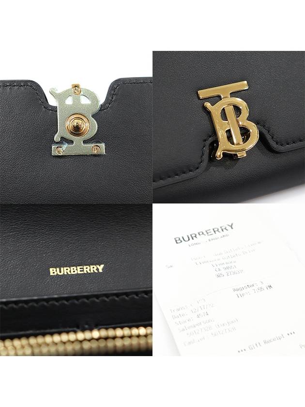 80551541 Black leather gold plated TB Continental long wallet - BURBERRY - BALAAN 7