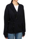 Relaxed Twisted Merino Wool Blend Cardigan Navy - LEMAIRE - BALAAN 4