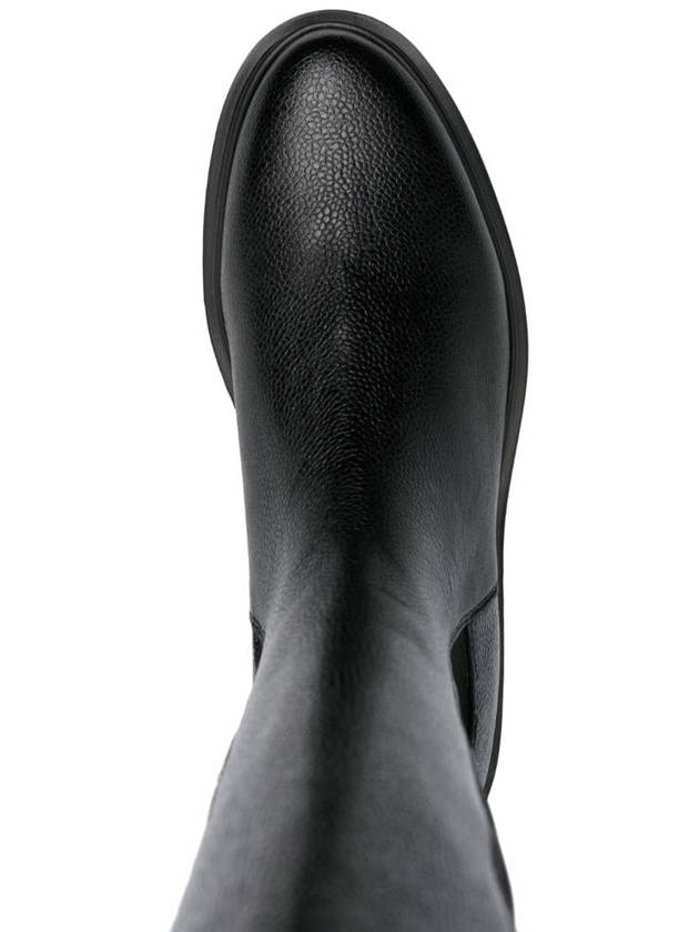 Logo Pebble Leather Chelsea Long Boots Black - THOM BROWNE - BALAAN 8