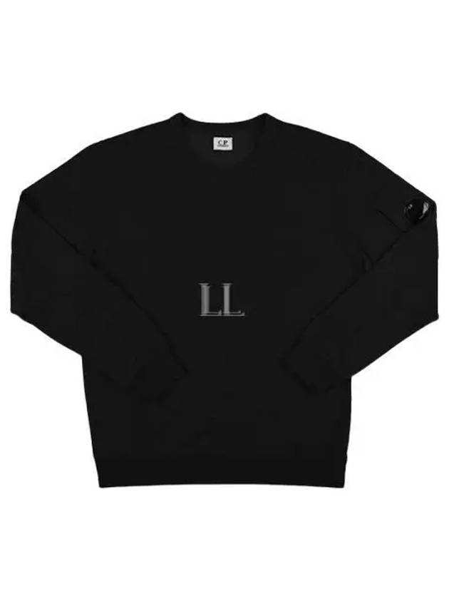 Men's Lens Wafen Light Fleece Sweatshirt Black - CP COMPANY - BALAAN 2