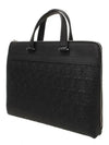 Gancini Business Leather Briefcase Black - SALVATORE FERRAGAMO - BALAAN 3