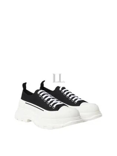 Tread Slick Platform Low Top Sneakers Black White - ALEXANDER MCQUEEN - BALAAN 2