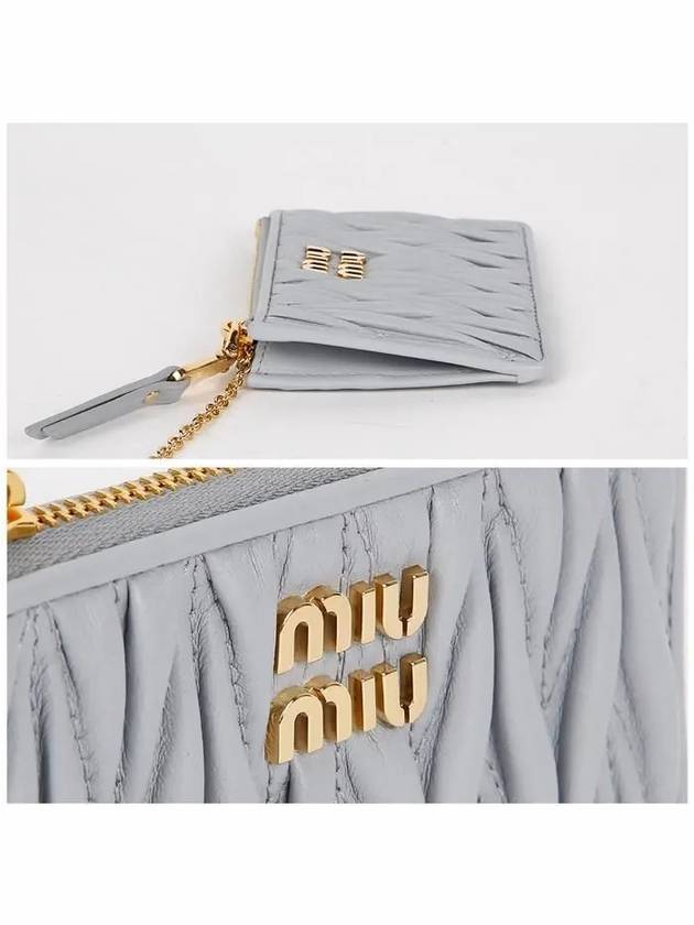 Matelasse zipper card wallet Perla - MIU MIU - BALAAN 5