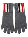 RWB Striped Merino Wool Gloves Medium Grey - THOM BROWNE - BALAAN 2