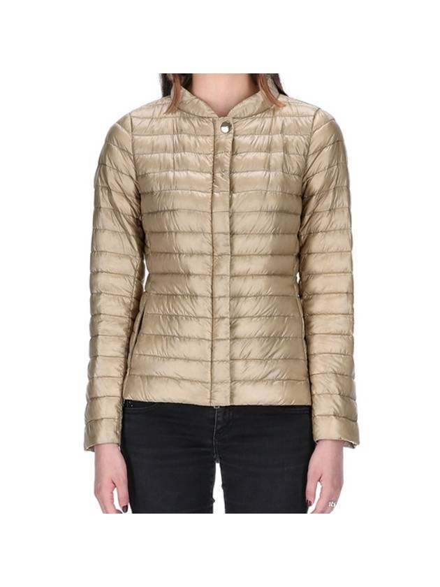 Women's Elena Slim Fit Bomber Padding Gold Beige - HERNO - BALAAN 1