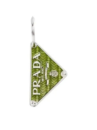 Women's Triangle Logo Earrings Green - PRADA - BALAAN 2