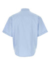 Men's Boxy Fit Embroidered Logo Short Sleeve Shirt Light Blue - AMI - BALAAN 3