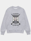 College Fox Print Sweatshirt Light Grey Melange - MAISON KITSUNE - BALAAN 2