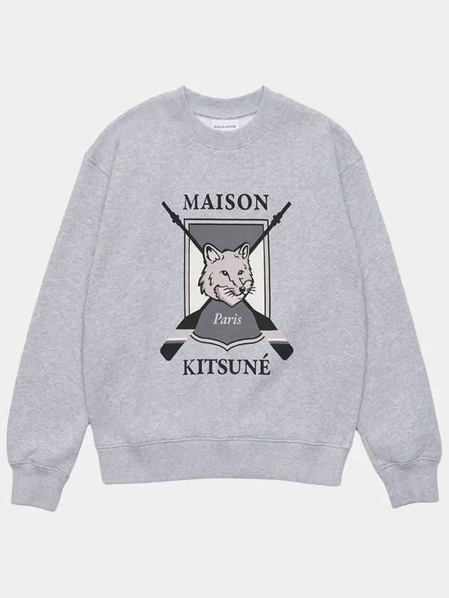 College Fox Print Sweatshirt Light Grey Melange - MAISON KITSUNE - BALAAN 2