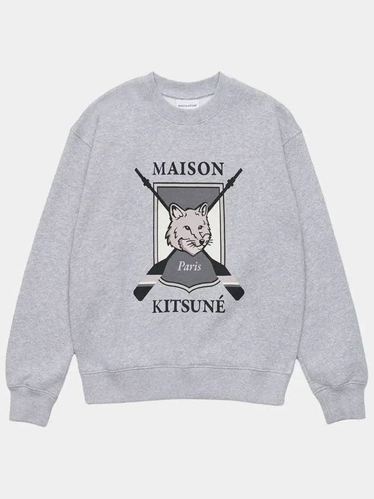 College Fox Print Sweatshirt Light Grey Melange - MAISON KITSUNE - BALAAN 2