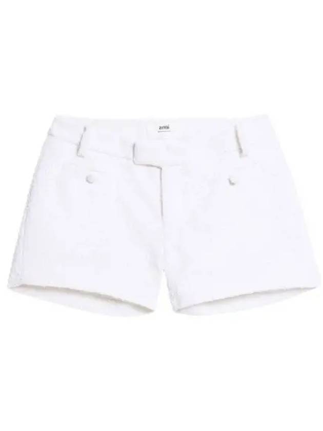 Boucle Shorts White - AMI - BALAAN 2