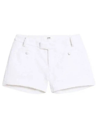 Boucle Shorts White - AMI - BALAAN 2