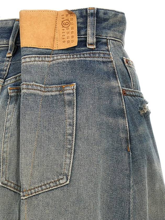 Mm6 Maison Margiela Delavé Denim Skirt - MAISON MARGIELA - BALAAN 4