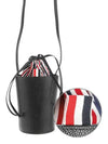 Pebble Grain Leather Mini Bucket Bag Black - THOM BROWNE - BALAAN 2