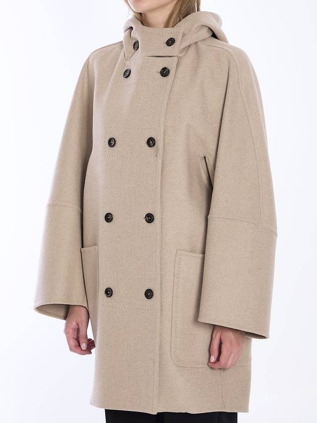 Women s Arturo Hooded Button Up Coat Jacket Beige - MAX MARA - BALAAN 3