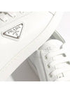 Brushed Leather Low Top Sneakers White - PRADA - BALAAN 5