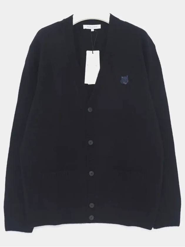 Bold Fox Head Patch Regular Lambswool Cardigan Navy - MAISON KITSUNE - BALAAN 4