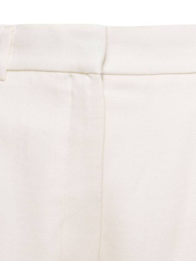 White Wide Leg Tailored Trousers In Silk Blend Woman - CASABLANCA - BALAAN 3