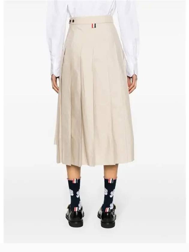 Classic Typewriter Midi Pleated Skirt Khaki - THOM BROWNE - BALAAN 4