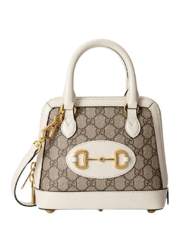 Horsebit 1955 Mini Top Handle Tote Bag Beige White - GUCCI - BALAAN 1