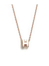 Mini Pop H Pendant Rose Gold & Blanc - HERMES - BALAAN 3