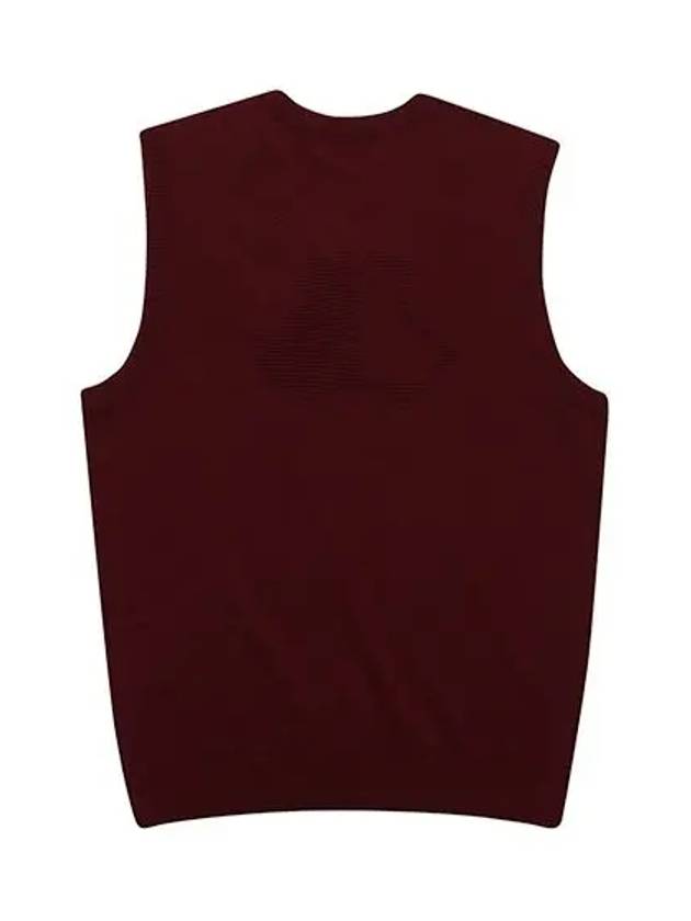 Men's V-neck Knit Vest Brown - BLACK&WHITE - BALAAN 3