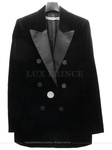 Velvet Button Point Jacket Black 11109hva - ALEXANDER WANG - BALAAN 1