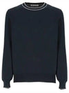 Pullover Cotton Knit Top Navy - BRUNELLO CUCINELLI - BALAAN 2