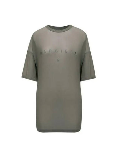 Logo Printed See-Through Short Sleeved T-Shirt Grey - MAISON MARGIELA - BALAAN 1