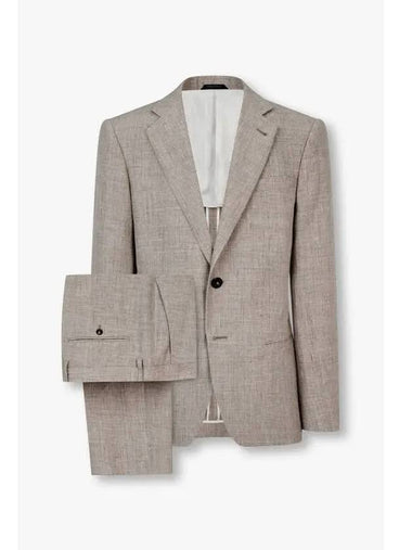 Men s Wool Linen No Sheet Single Suit Light Brown - GIORGIO ARMANI - BALAAN 1