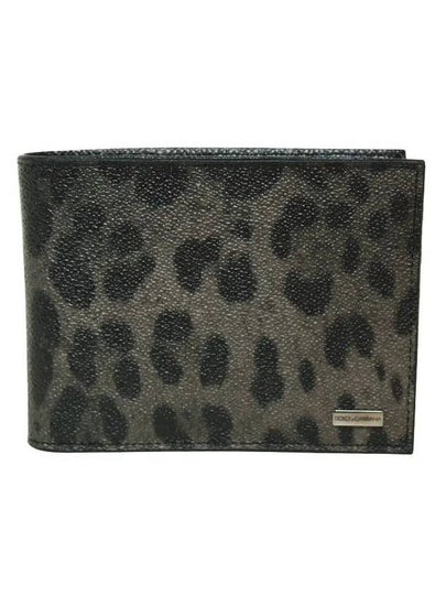 Leopard Leather Half Wallet Grey - DOLCE&GABBANA - BALAAN 2