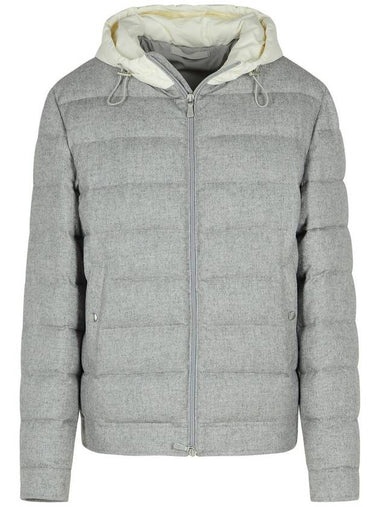 Eleventy Grey Silk Blend Down Jacket - ELEVENTY MILANO - BALAAN 1