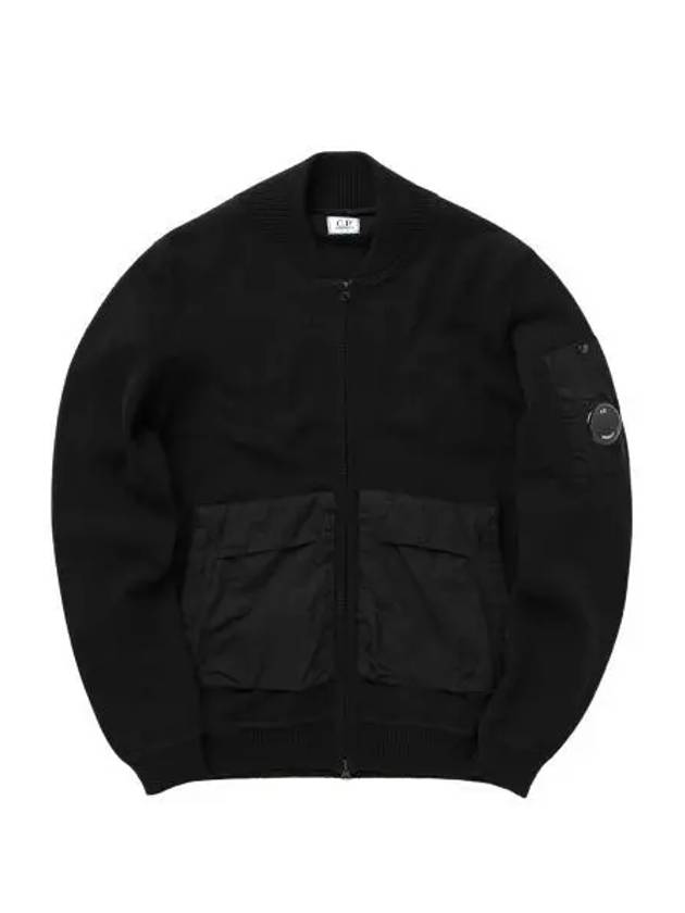 Cotton Mixed Bomber Cardigan Black - CP COMPANY - BALAAN 2