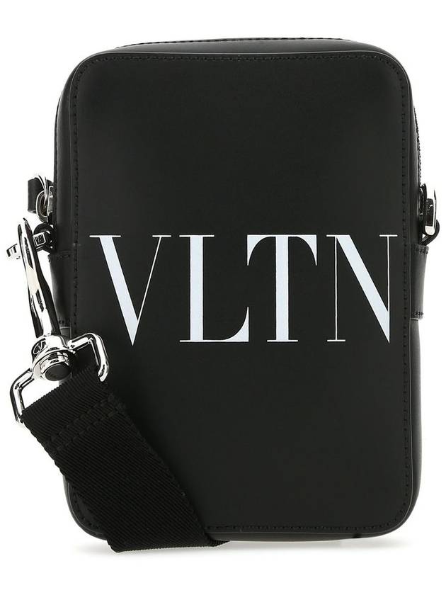 logo zipper calfskin cross bag black - VALENTINO - BALAAN 2