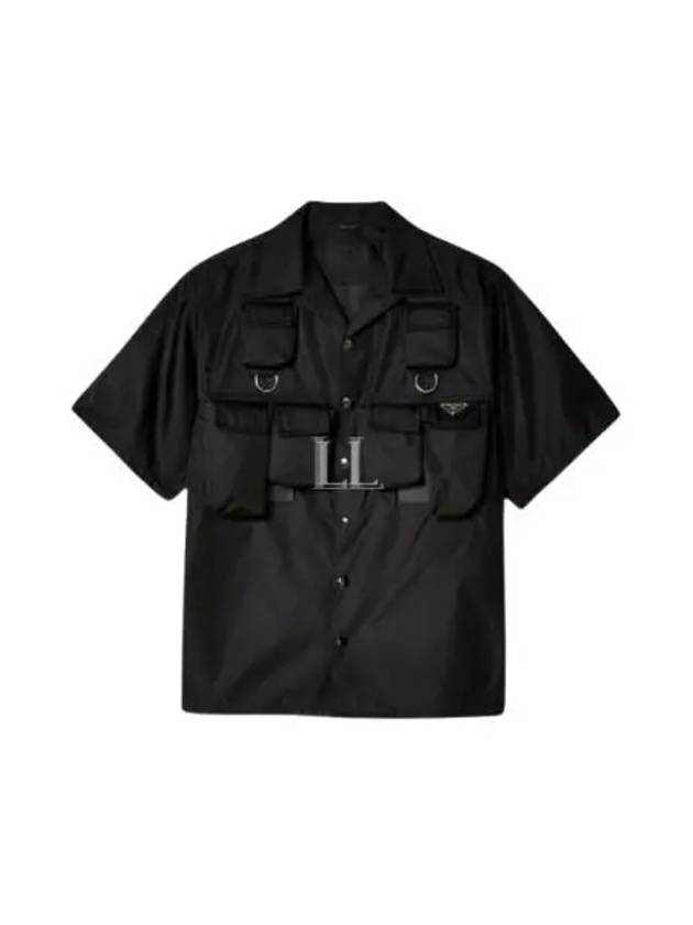 Short Sleeved Re Nylon Shirt Black - PRADA - BALAAN 2