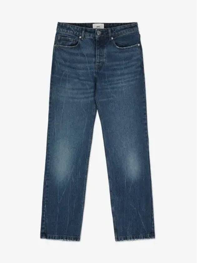 Straight Fit Denim Jeans Blue - AMI - BALAAN 2