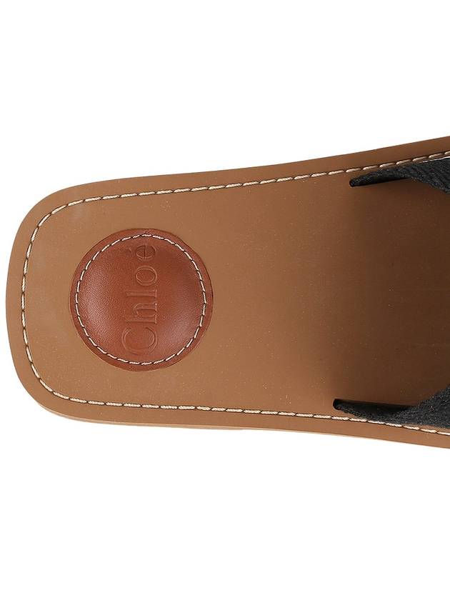 Woody Logo Flat Mule Slippers Black - CHLOE - BALAAN 9