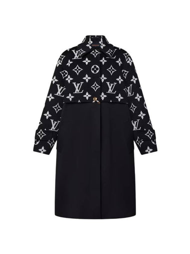 Oversized Monogram Accent Single Coat Black - LOUIS VUITTON - BALAAN 1