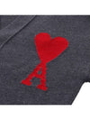 Big Heart Logo Wool Cardigan Grey - AMI - BALAAN 7