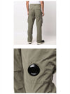 Lens Wappen Nylon Cargo Straight Pants Khaki Green - CP COMPANY - BALAAN.