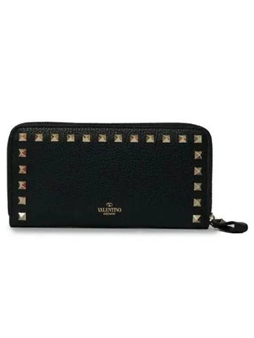 P0645 VSH 0NO Rockstud Zipper Long Wallet - VALENTINO - BALAAN 1