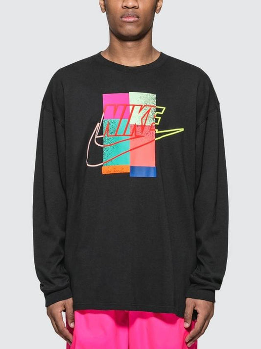 Men's Energy Signed Print Long Sleeve Sweatshirt Black - NIKE - BALAAN 2