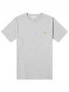 Chillax Fox Patch Regular Short Sleeve T-Shirt Grey - MAISON KITSUNE - BALAAN 2