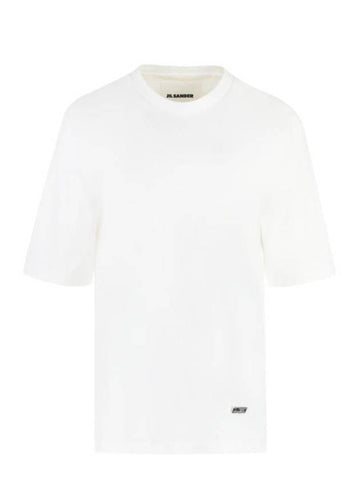 Crew Neck Cotton Short Sleeve T-shirt White - JIL SANDER - BALAAN 1