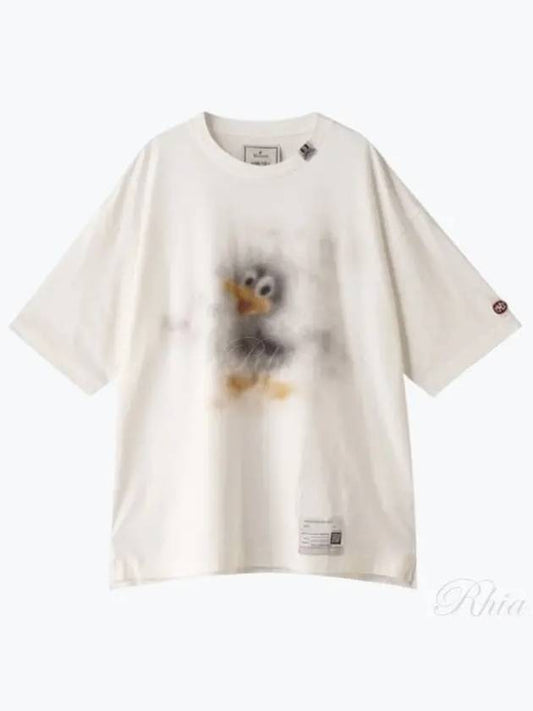 A13TS641 White Duck Print T Shirt - MIHARA YASUHIRO - BALAAN 1