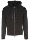 Men's Logo Hooded Zip-Up Black - EMPORIO ARMANI - BALAAN.