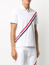 Three Stripes Diagonal Short Sleeve T-Shirt White - THOM BROWNE - BALAAN 4